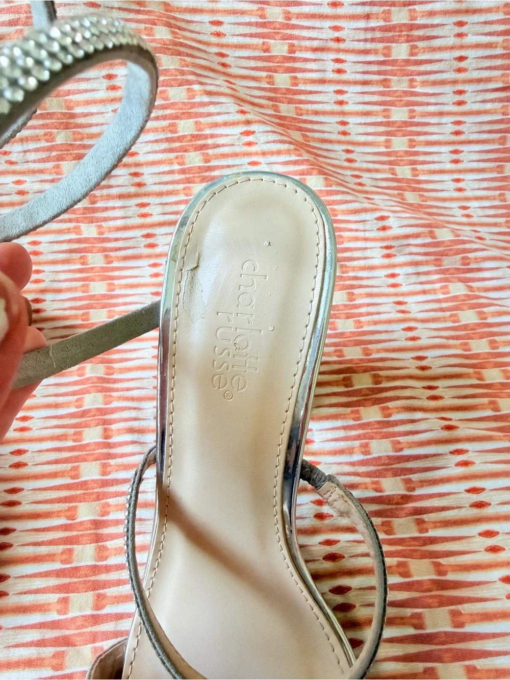 Silver Rhinestone Wrap Open-Toe HighHeel - Picture 5 of 7